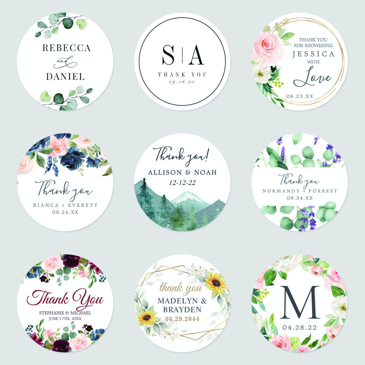 Personalised Candle Label - 96 Pcs Personalized Round Circle Label