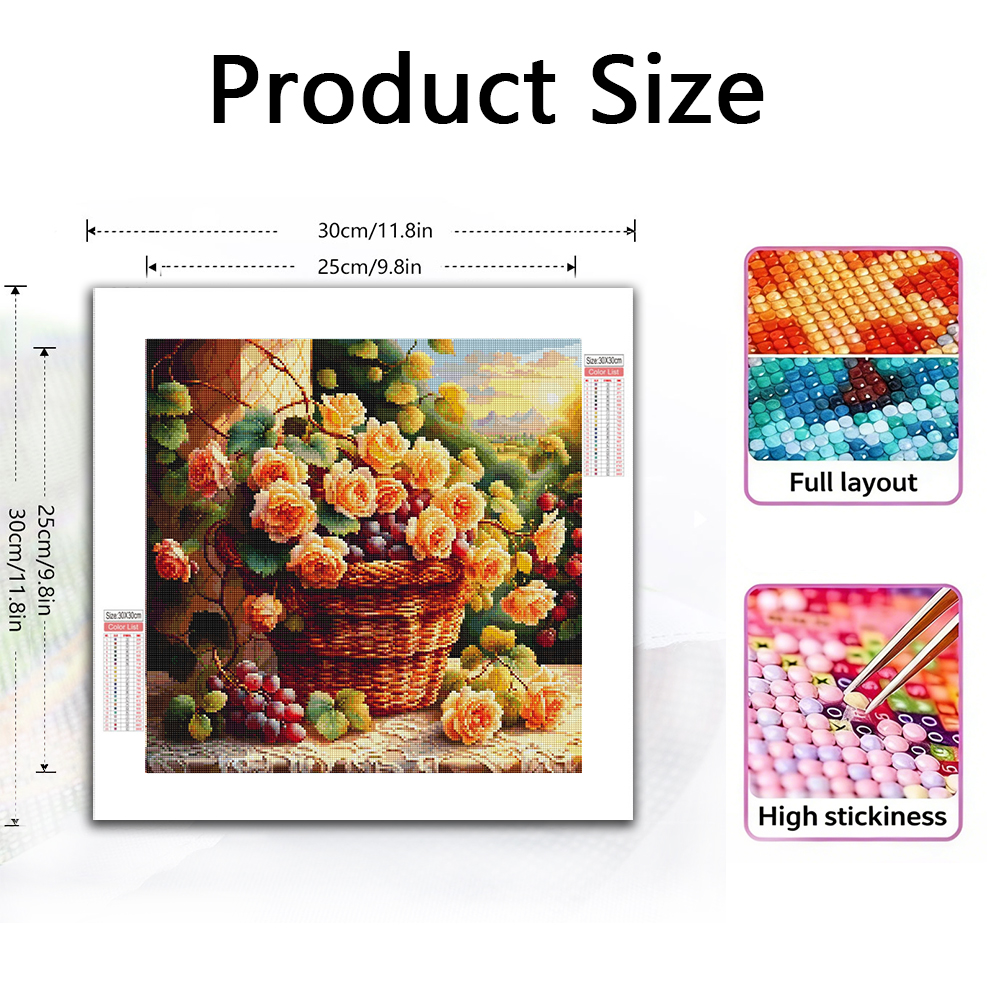 Flower Diamond Painting Kit Fu - Photo Mosaic Print ulasan dan harga
