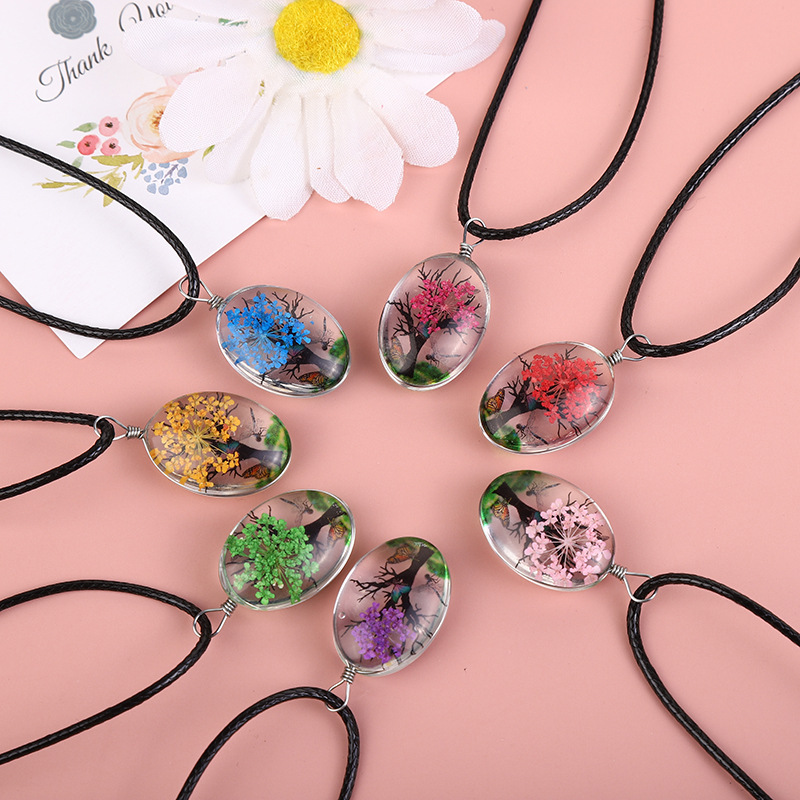 Real Dried Flower Baby's Breat - Birth Flower Necklace ulasan dan harga