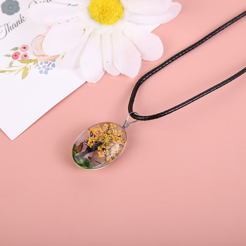 Real Dried Flower Baby's Breat - Birth Flower Necklace ulasan dan harga