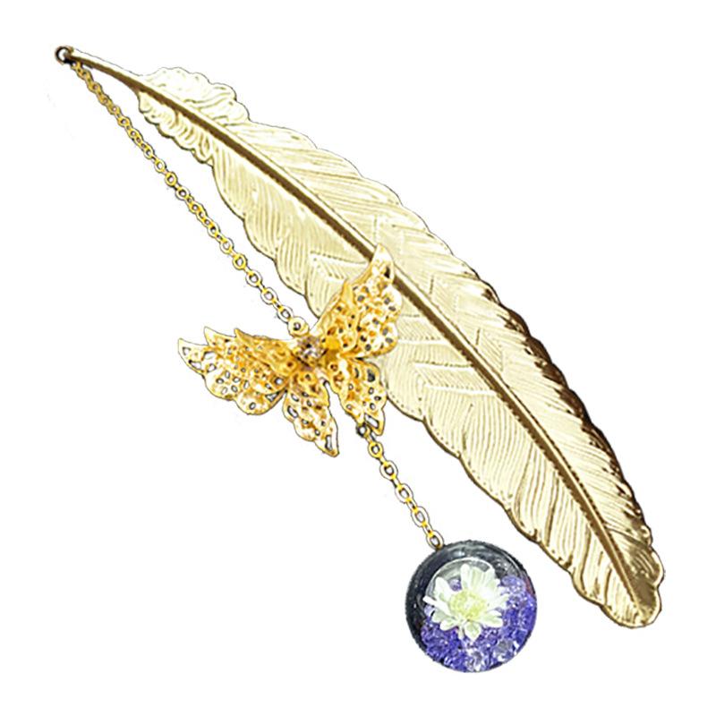 1PC Metal Bookmark Creative Im - Dried Flower Bookmark ulasan dan harga