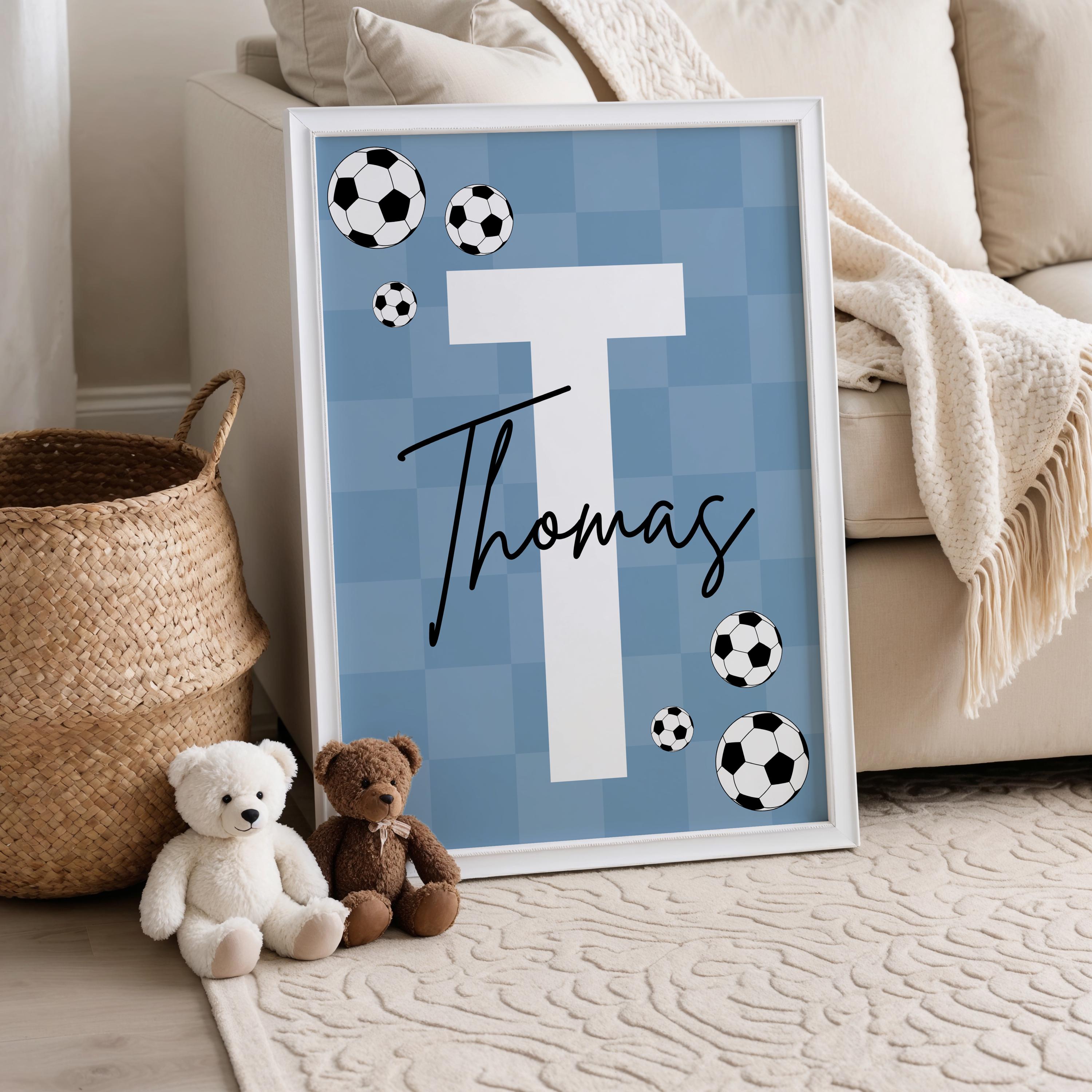 Custom Soccer Wall Art Set Aff - Personalized Name Box ulasan dan harga