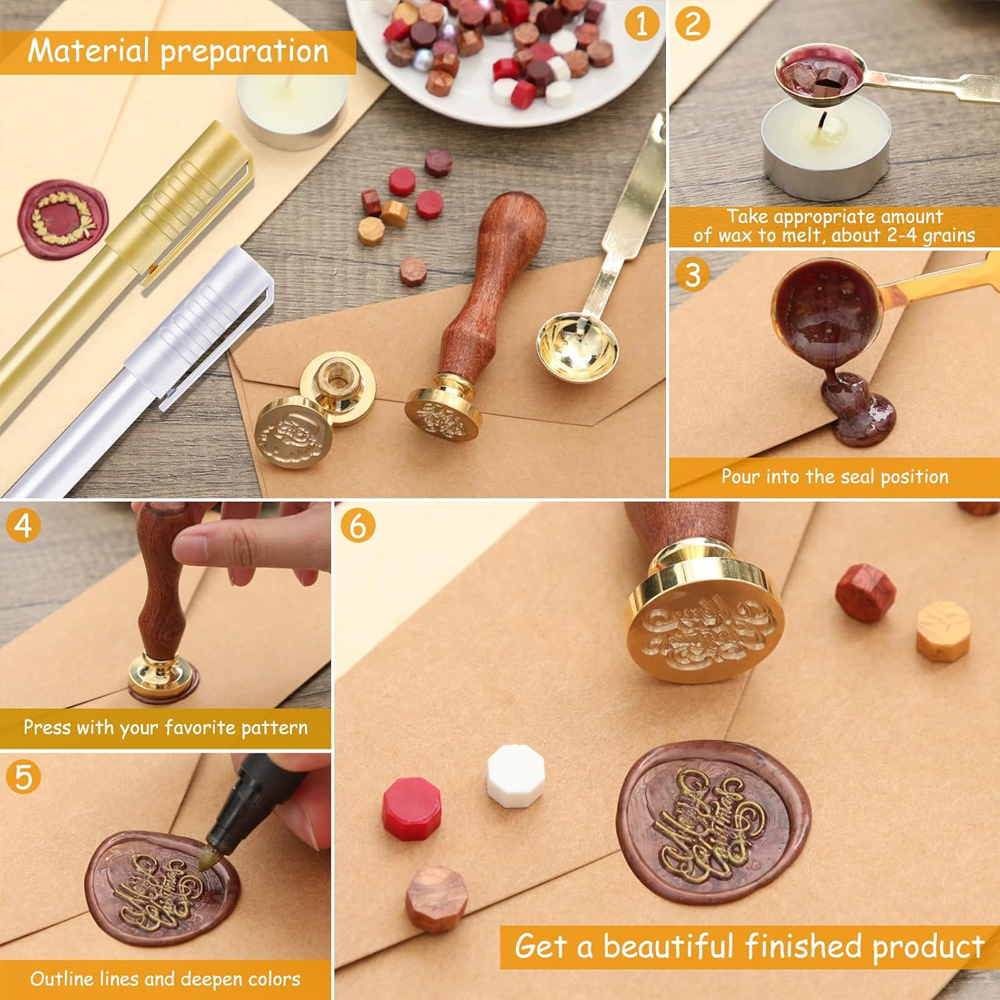 Custom Wax Seal Stamp, Persona - Wax Seal Letter Kit ulasan dan harga