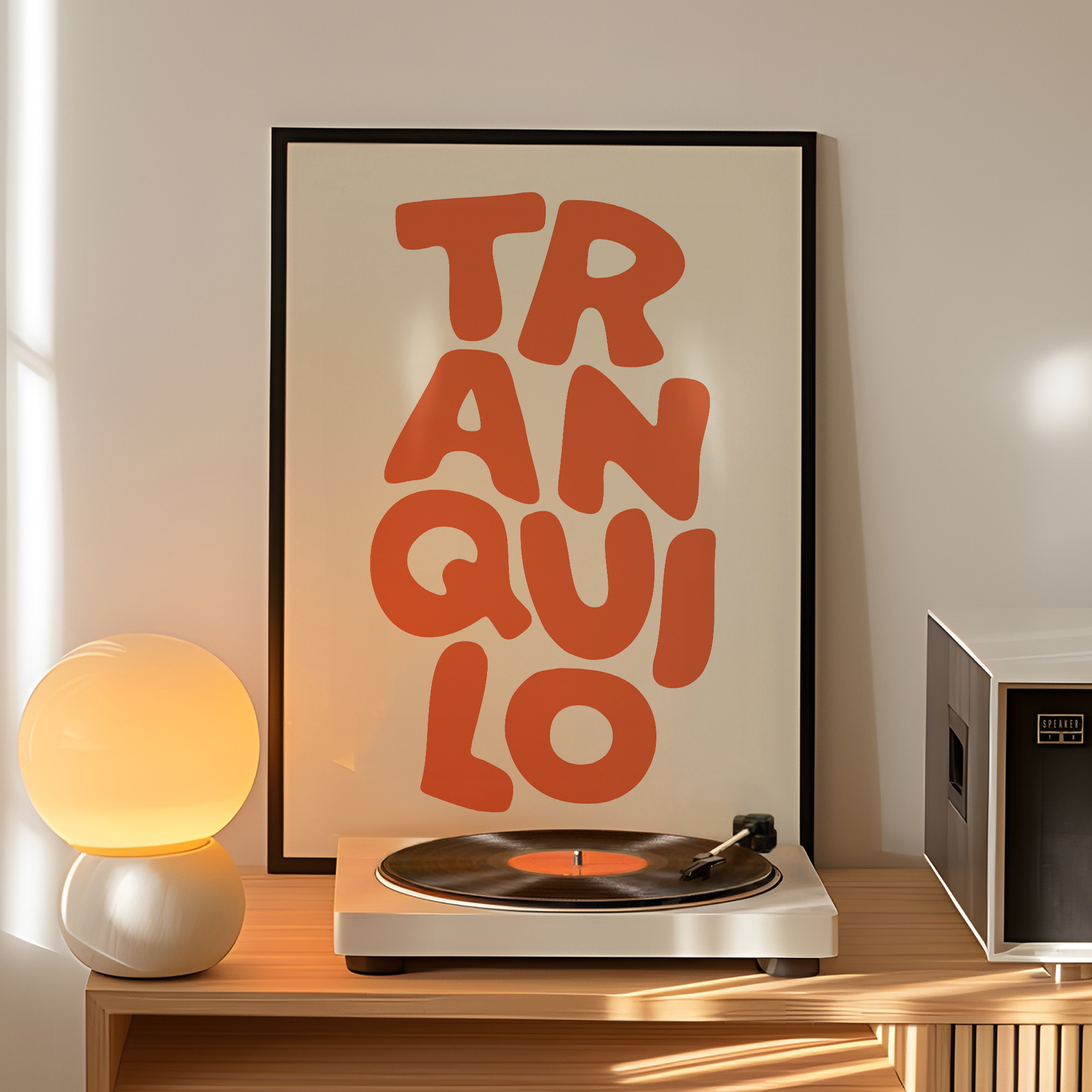 Boho Tranquilo Orange Cream Re - Custom Map Poster ulasan dan harga