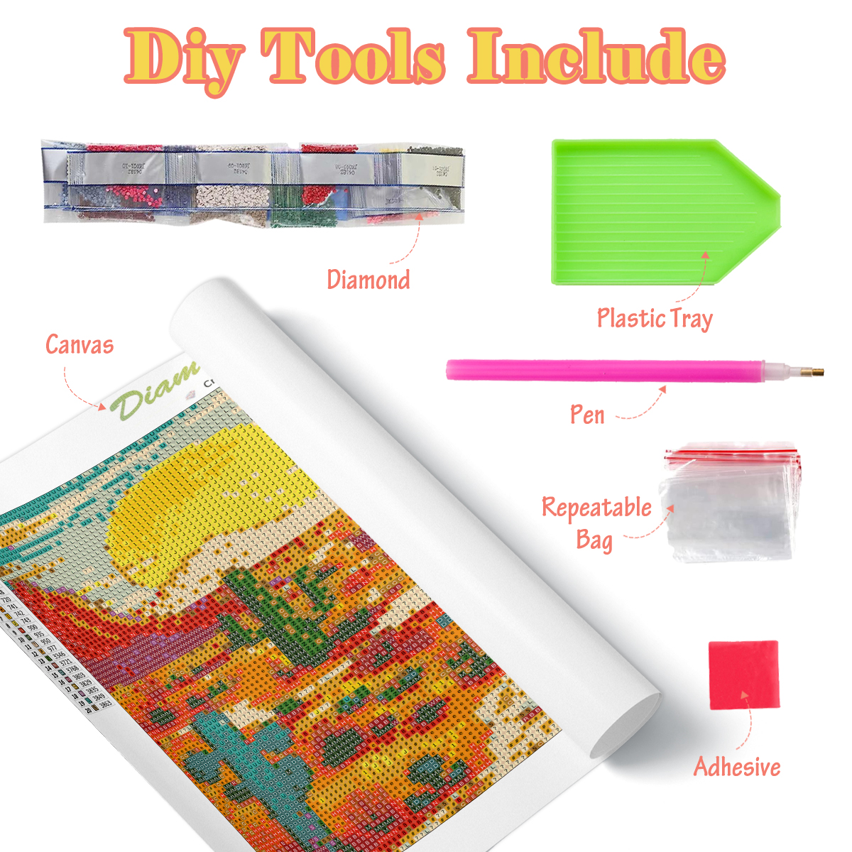 Frameless, DIY Diamond Paintin - Photo Mosaic Print ulasan dan harga
