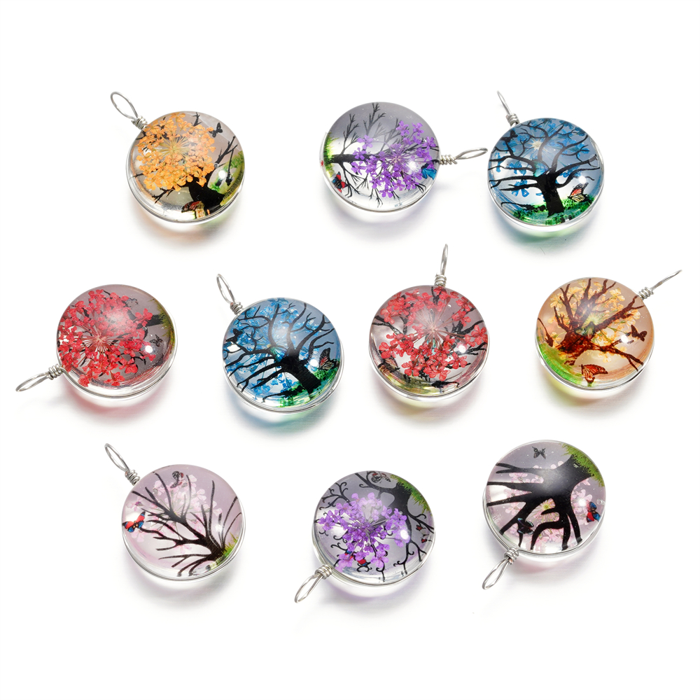 5pcs/lot 20x29mm Jewelry Cryst - Birth Flower Necklace ulasan dan harga
