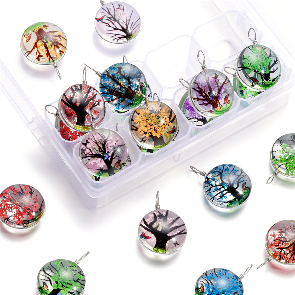 5pcs/lot 20x29mm Jewelry Cryst - Birth Flower Necklace ulasan dan harga