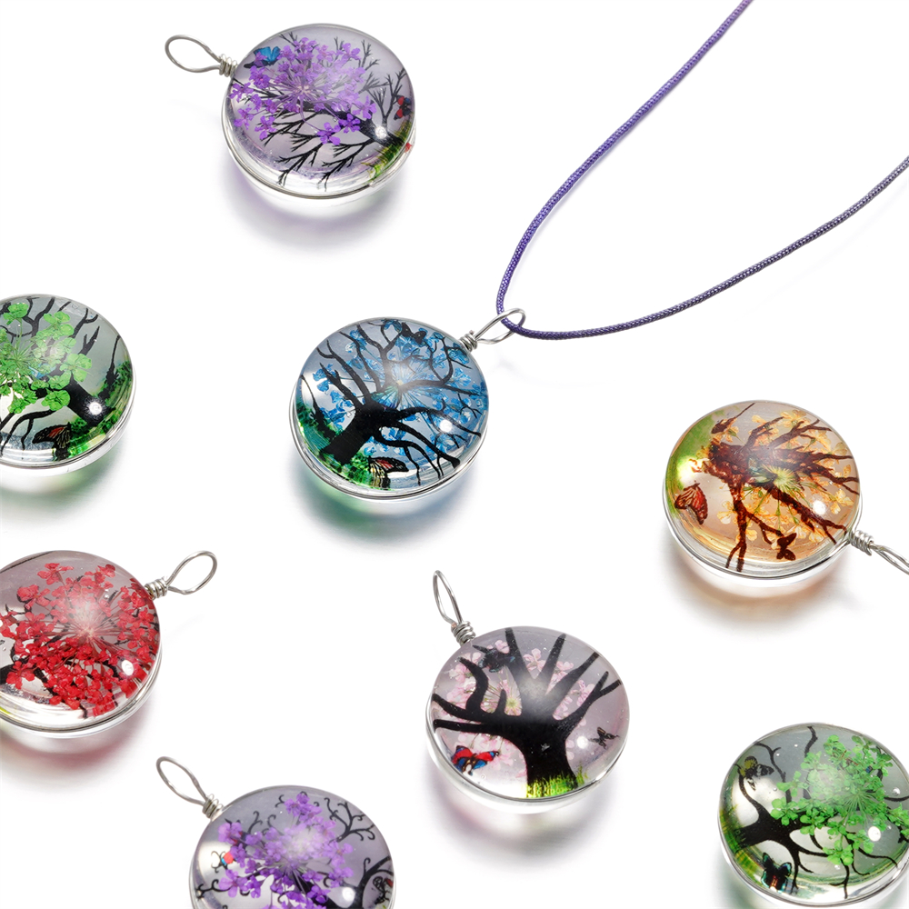 5pcs/lot 20x29mm Jewelry Cryst - Birth Flower Necklace ulasan dan harga