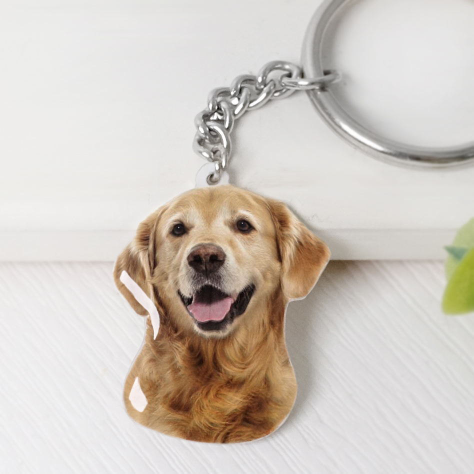 Custom Pet Photo Keychain Pers - Pet Portrait Custom ulasan dan harga
