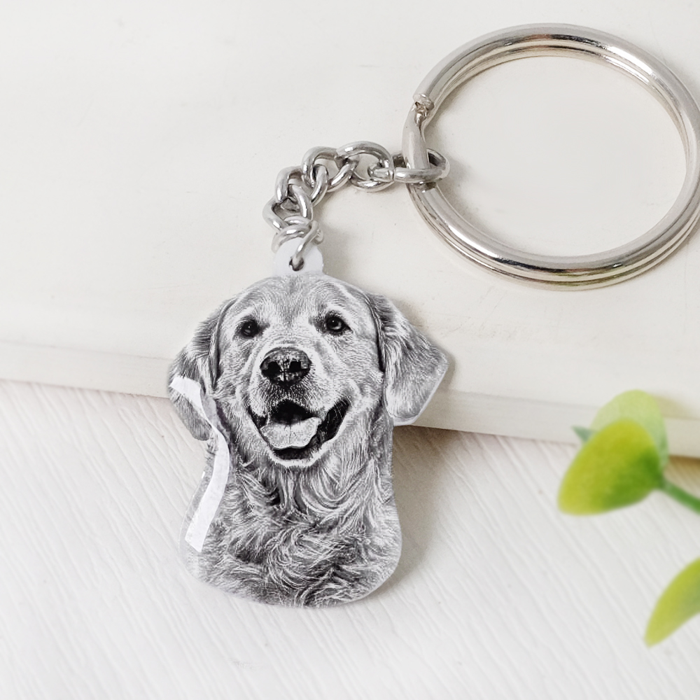 Custom Pet Photo Keychain Pers - Pet Portrait Custom ulasan dan harga