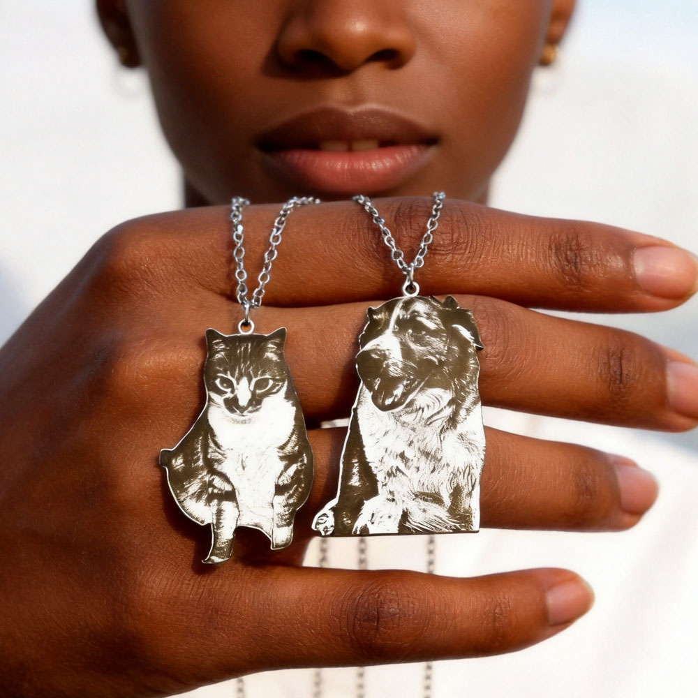 Custom Engrave Pet Photo Neckl - Pet Portrait Custom ulasan dan harga