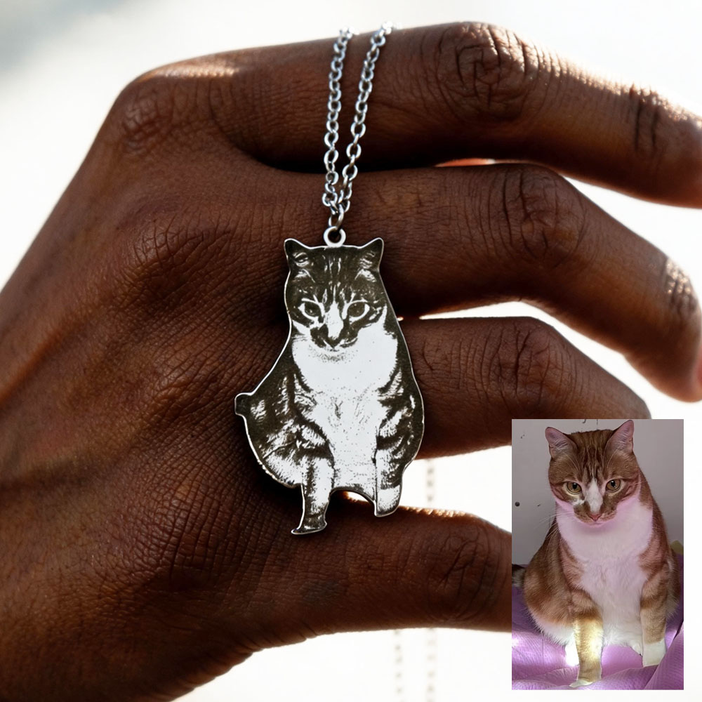 Custom Engrave Pet Photo Neckl - Pet Portrait Custom ulasan dan harga