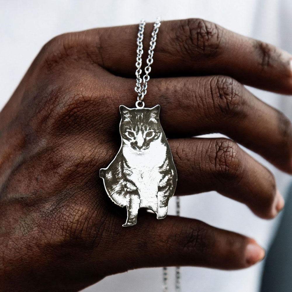 Custom Engrave Pet Photo Neckl - Pet Portrait Custom ulasan dan harga