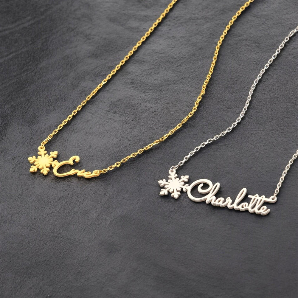 Custom Simple Name Necklace St - Birth Flower Necklace ulasan dan harga