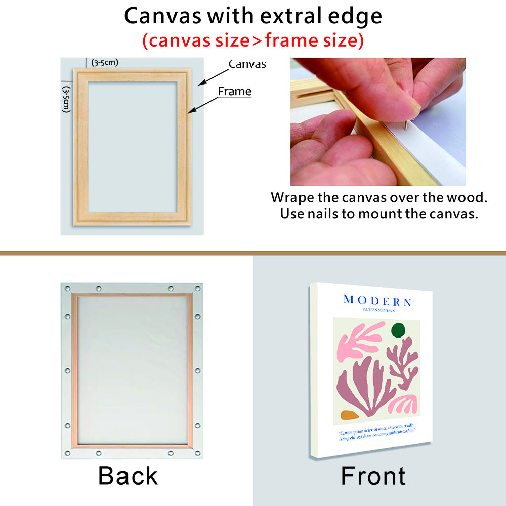 30x40 50x70 70x100cm Canvas Fr - Engraved Wood Frame ulasan dan harga