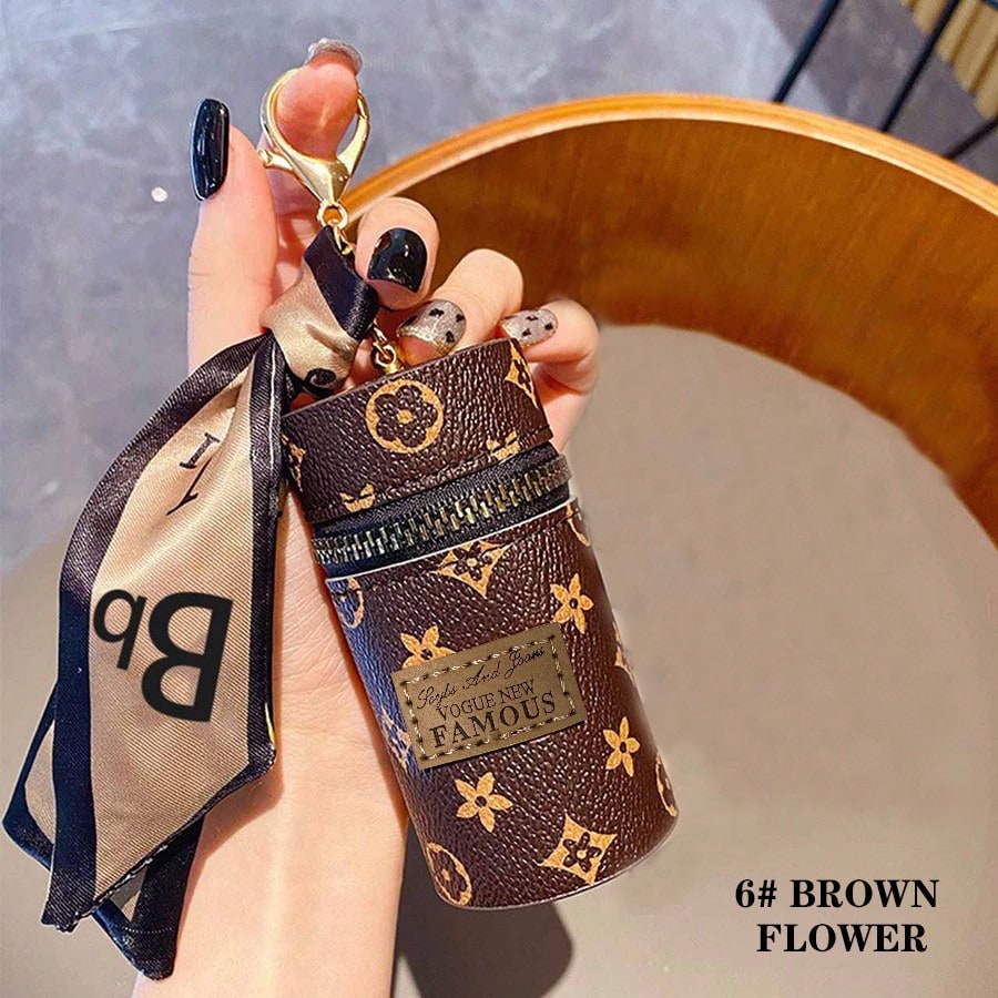 1pc Monogram Print Lipstick Ho - Monogram Keychain Leather ulasan dan harga