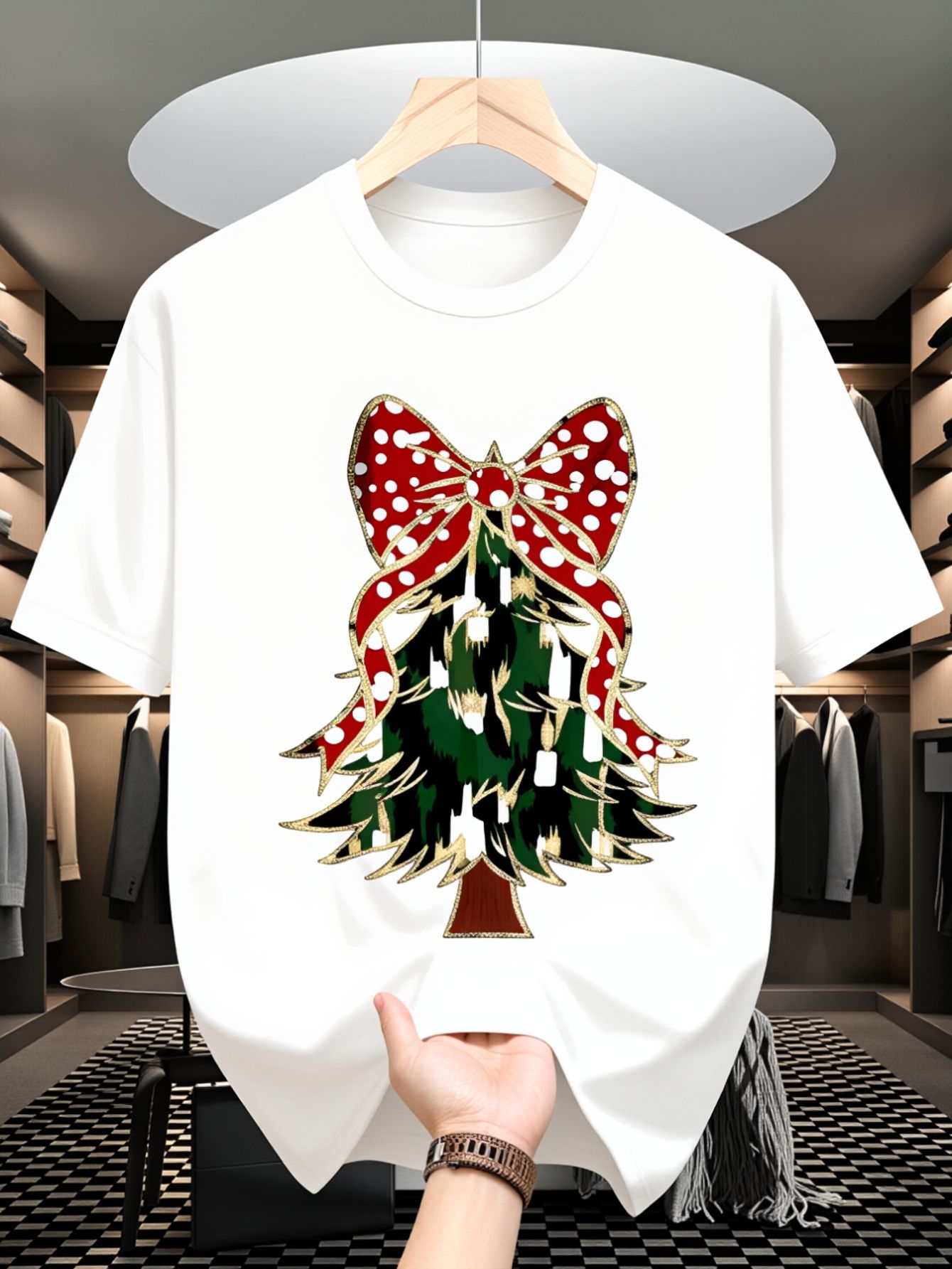 Men's T-Shirt, Christmas Tree  - Family Tree Print ulasan dan harga