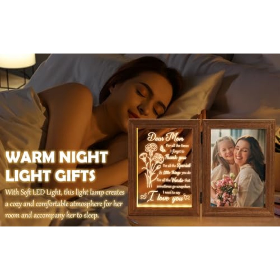 Mom Gifts from Daughters Son C - Engraved Wood Frame ulasan dan harga