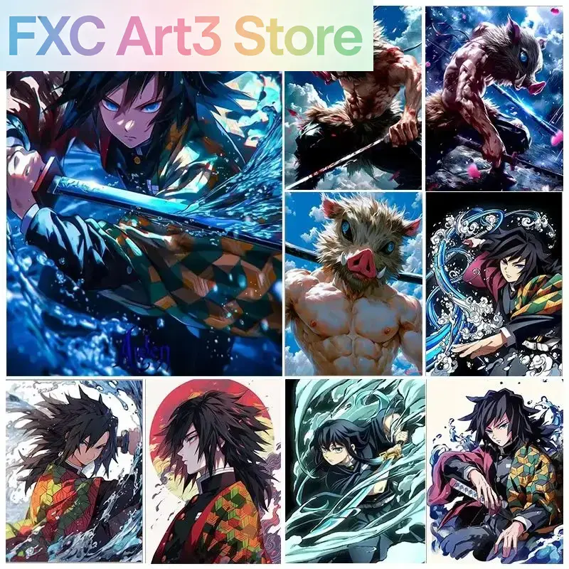 Frameless,1PCS Demon Slayer Fu - Photo Mosaic Print ulasan dan harga
