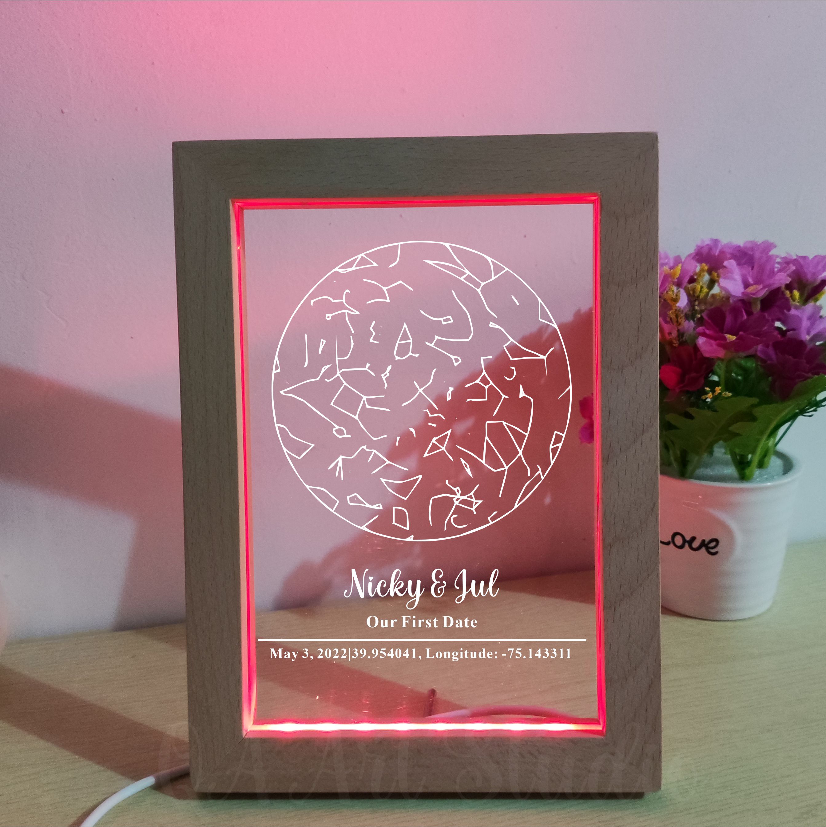 Personalized Wooden Acrylic Ni - Custom Star Map ulasan dan harga