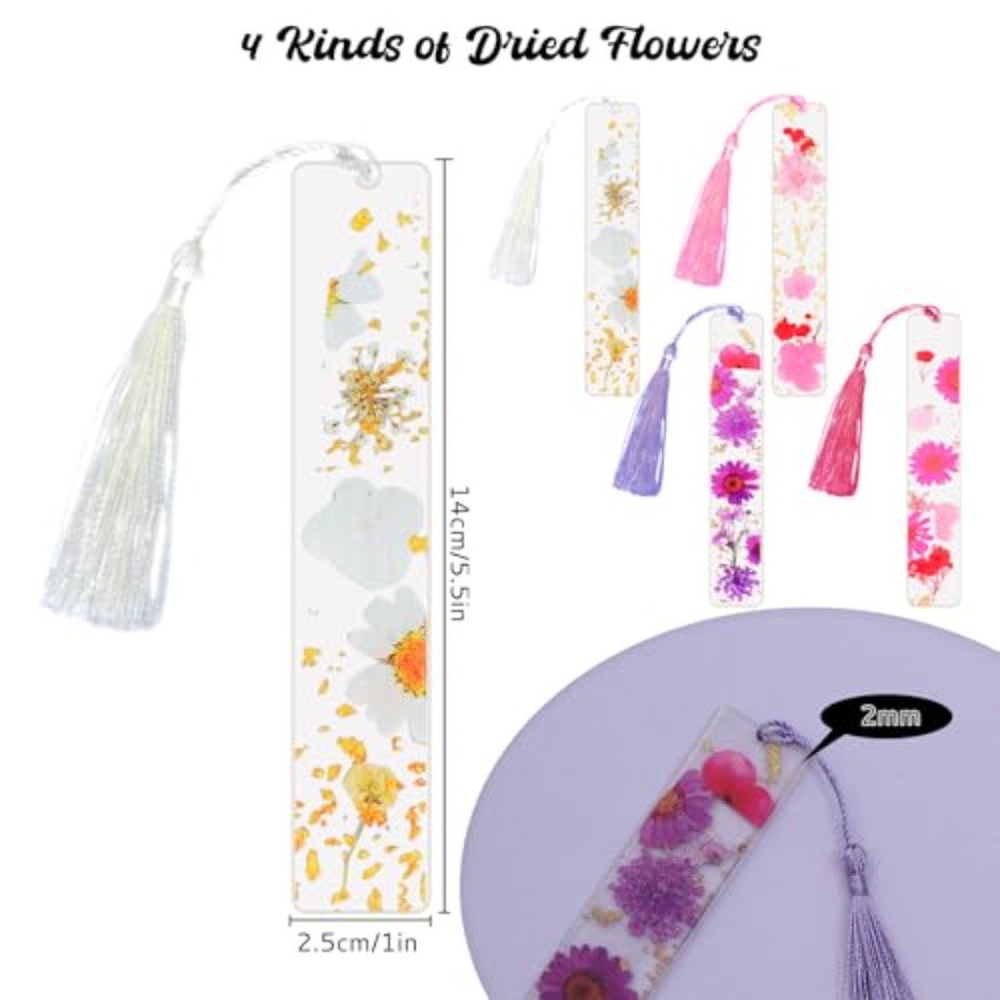 Latest Arrival4Pcs Bookmarks f - Dried Flower Bookmark ulasan dan harga