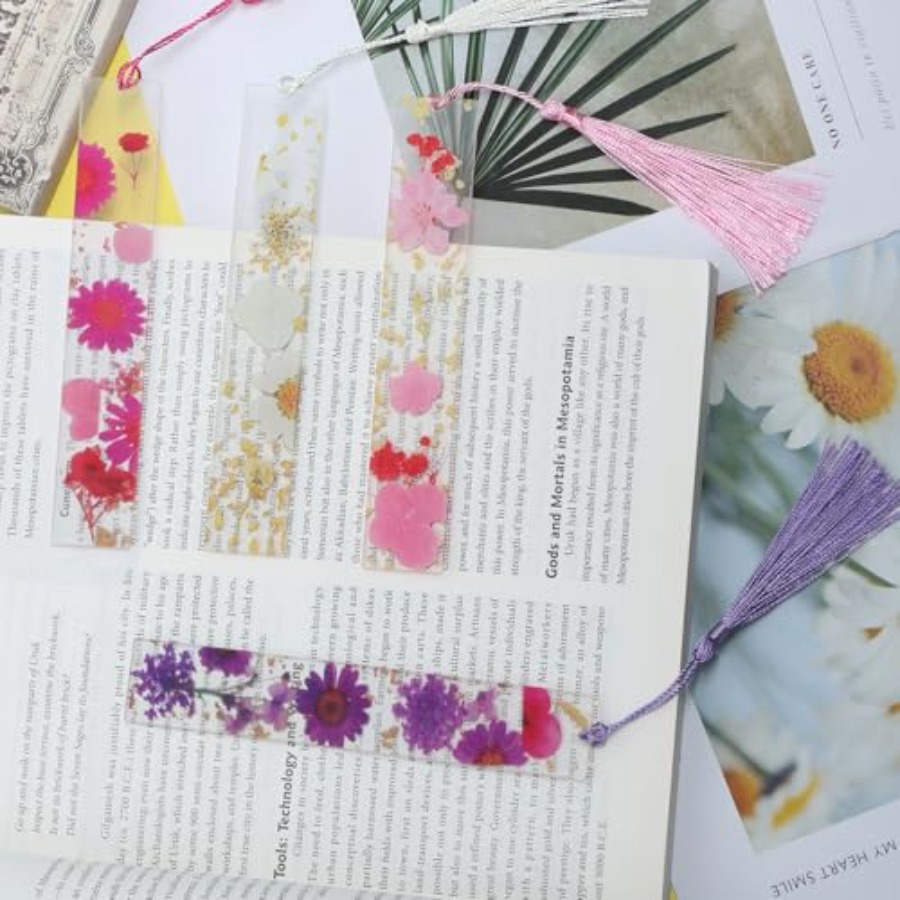 Latest Arrival4Pcs Bookmarks f - Dried Flower Bookmark ulasan dan harga