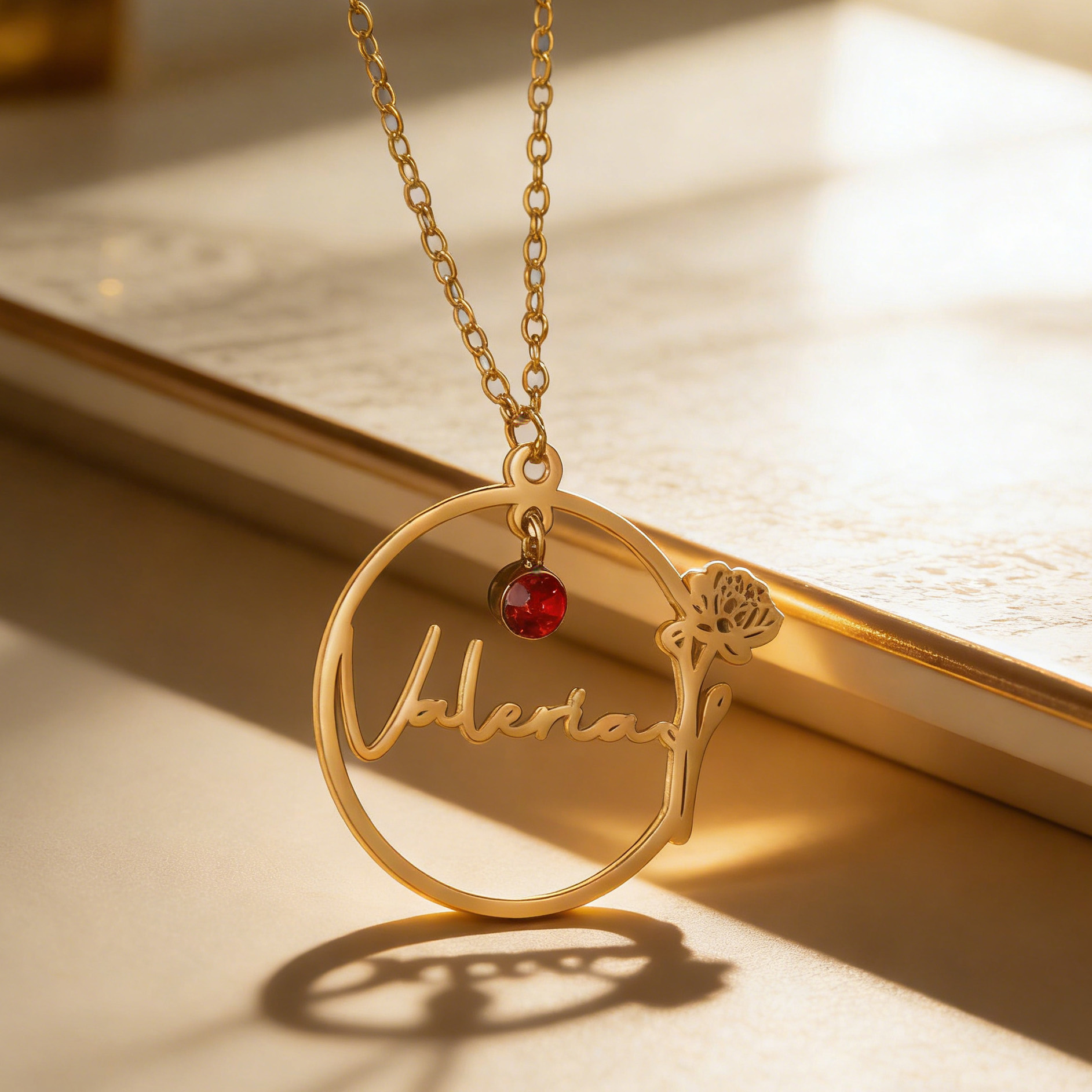 Haiyufly Custom Name Necklace  - Birth Flower Necklace ulasan dan harga
