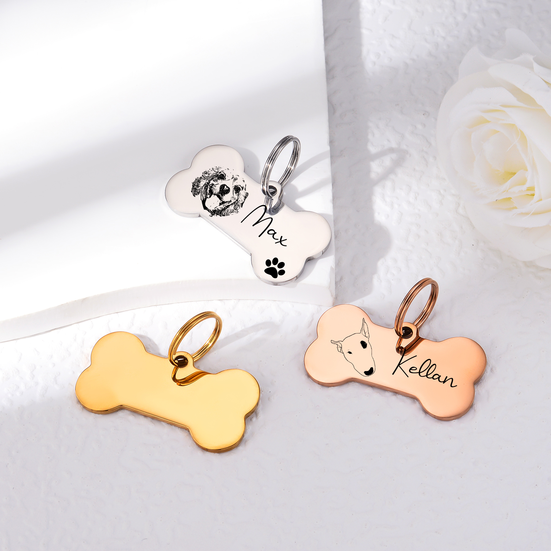 Custom Bone Dog Keychain Engra - Pet Portrait Custom ulasan dan harga