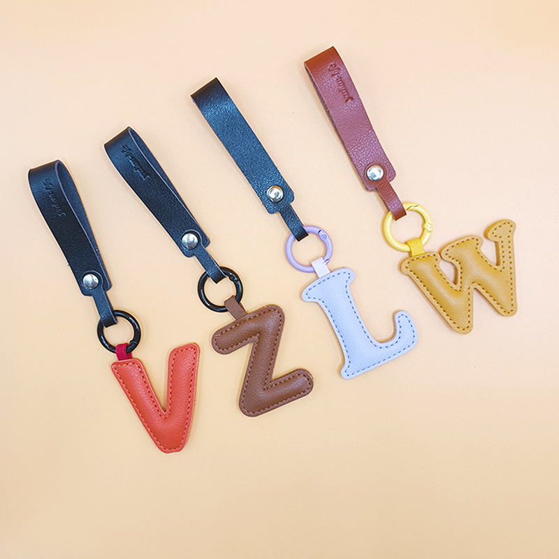 A To Z PU Leather Initial Lett - Monogram Keychain Leather ulasan dan harga