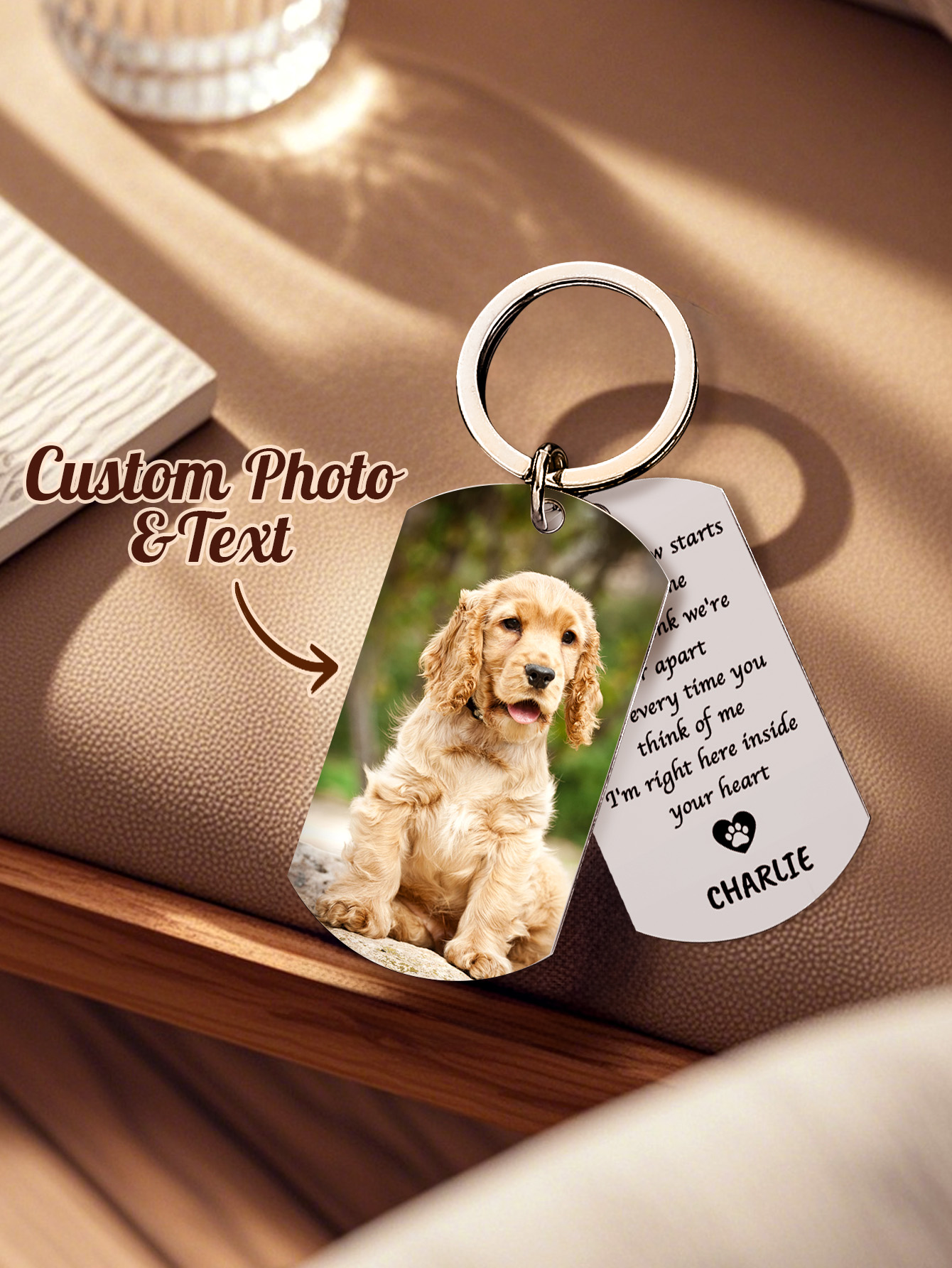 Personalized Pet Photo Keychai - Pet Portrait Custom ulasan dan harga