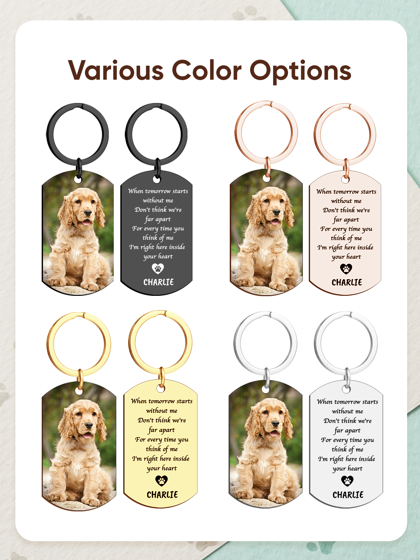 Personalized Pet Photo Keychai - Pet Portrait Custom ulasan dan harga