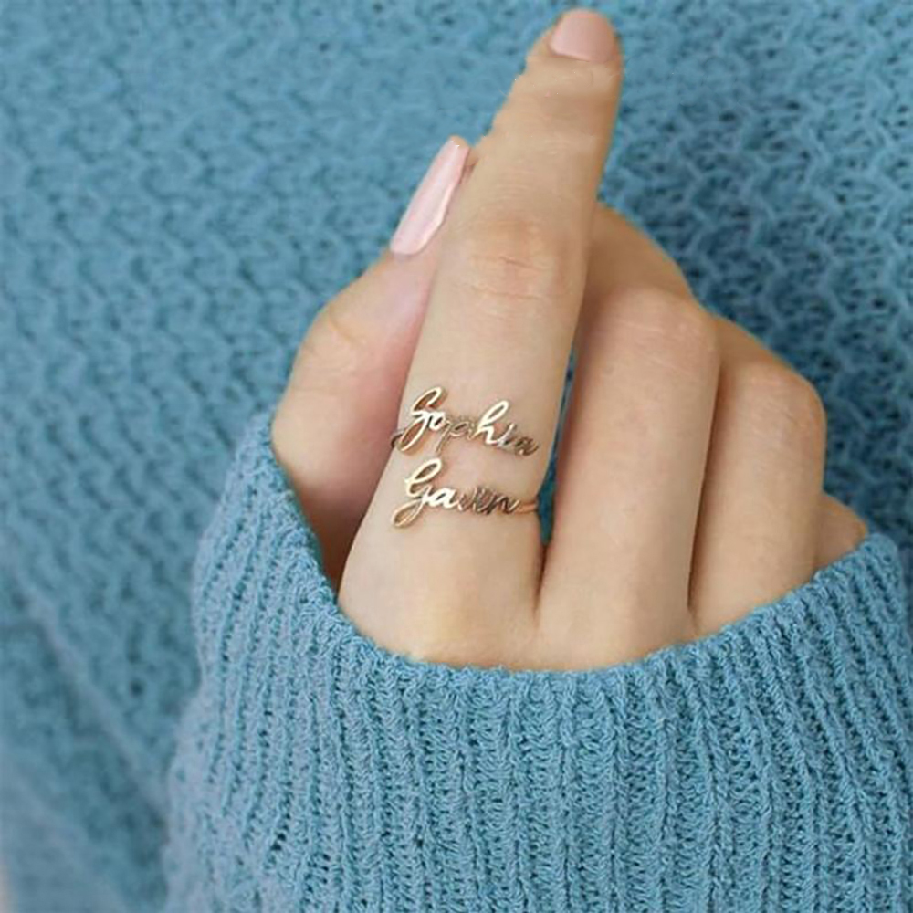 Personalized Custom  Name Ring - Initial Ring Custom ulasan dan harga
