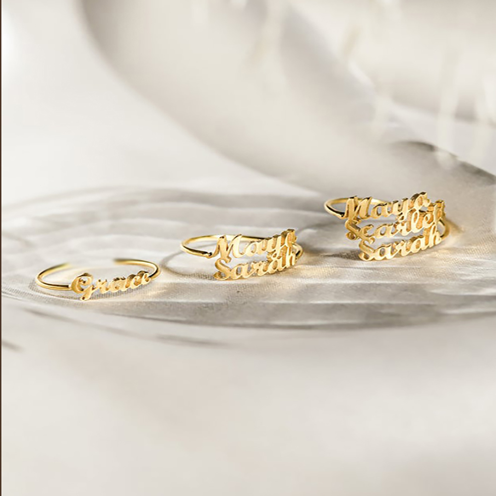 Personalized Custom  Name Ring - Initial Ring Custom ulasan dan harga