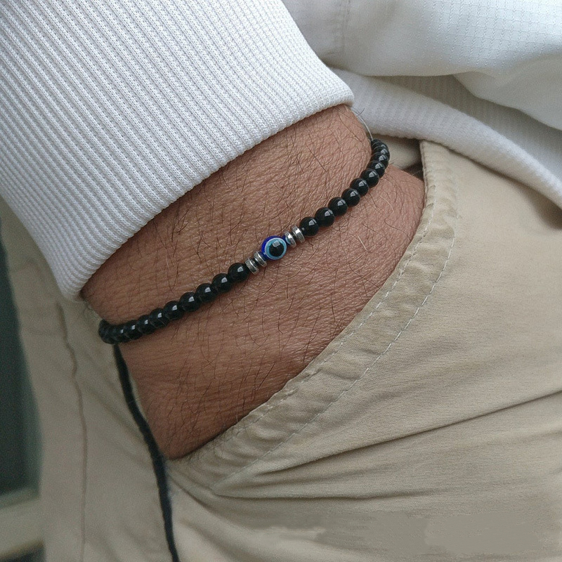 Trendy 4mm Obsidian Hematite N - Coordinates Bracelet ulasan dan harga