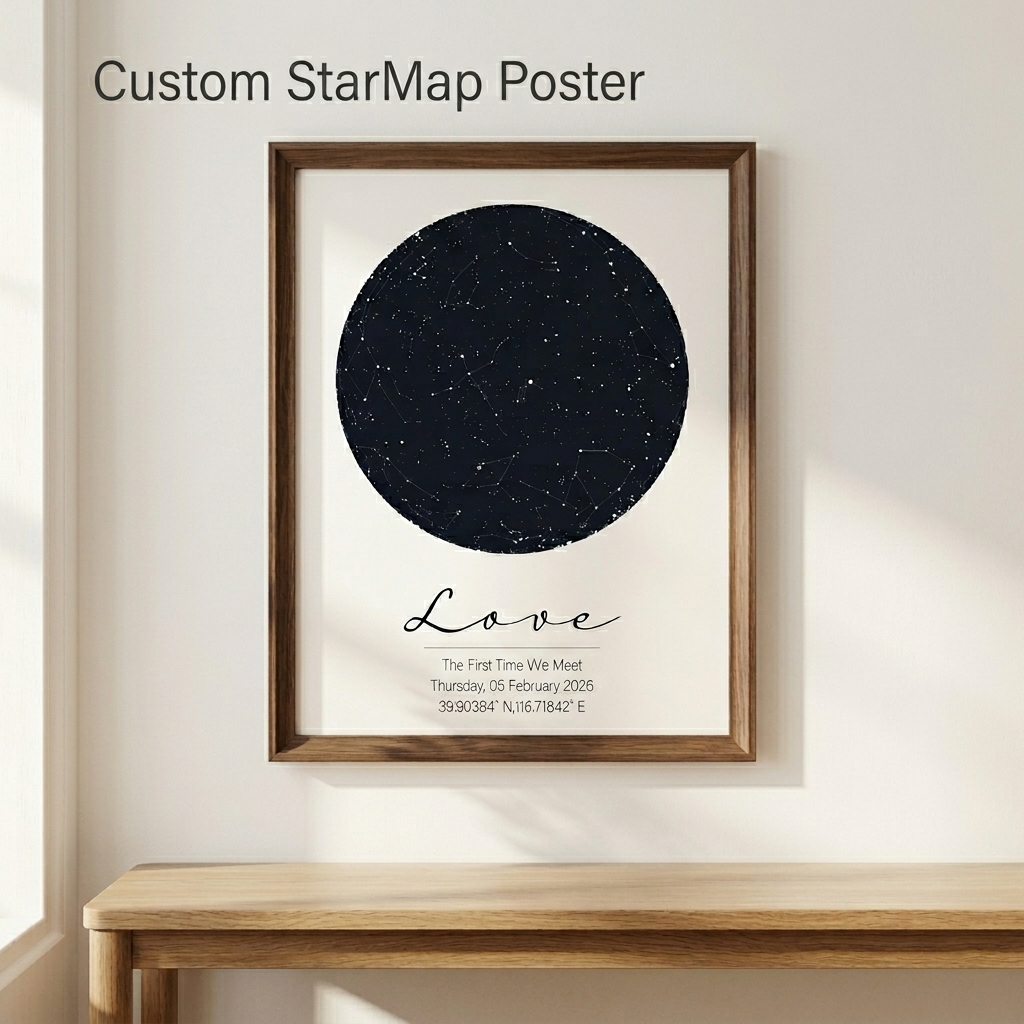 Personalized Star Map Print Cu - Custom Star Map ulasan dan harga