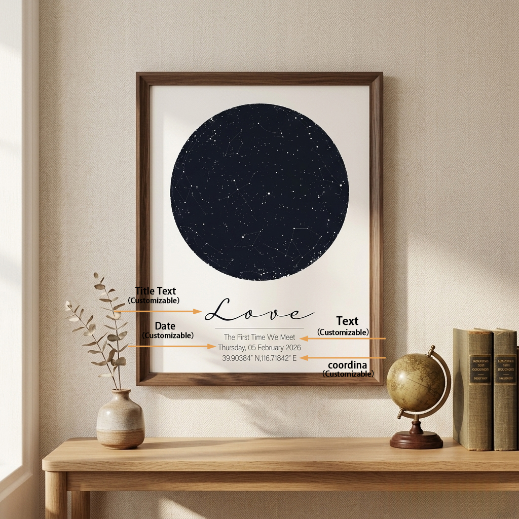 Personalized Star Map Print Cu - Custom Star Map ulasan dan harga