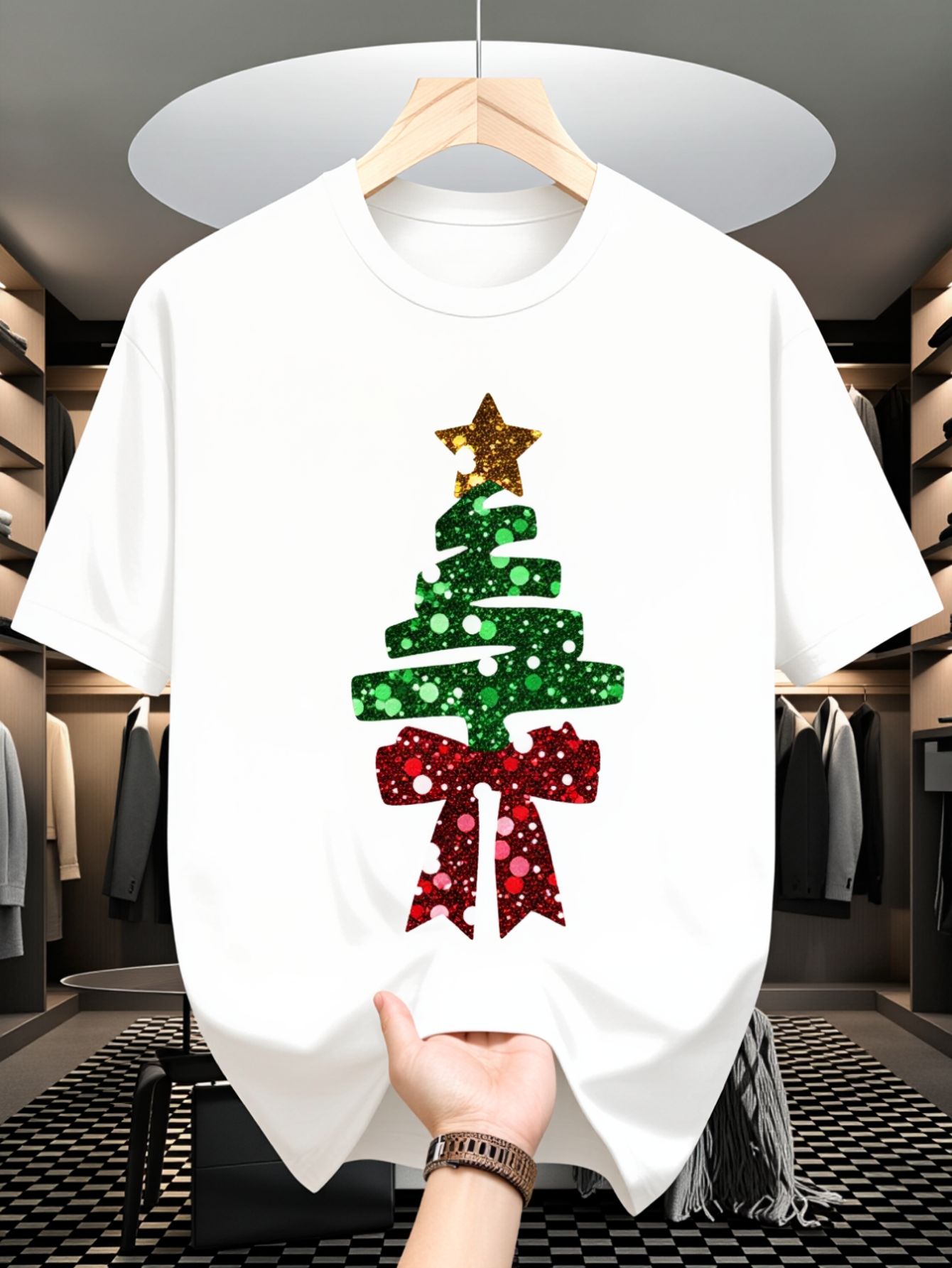 Men's T-Shirt, Christmas Tree  - Family Tree Print ulasan dan harga