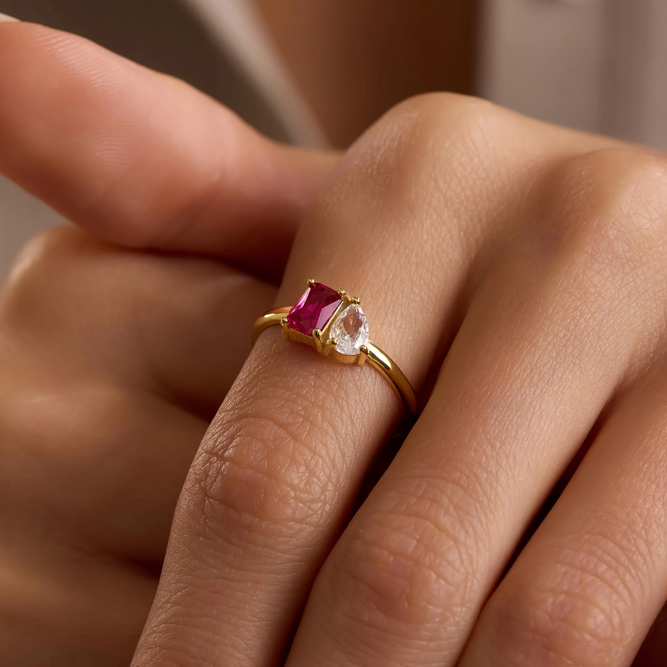 Trendy Zircon 12 Month Birthst - Initial Ring Custom ulasan dan harga