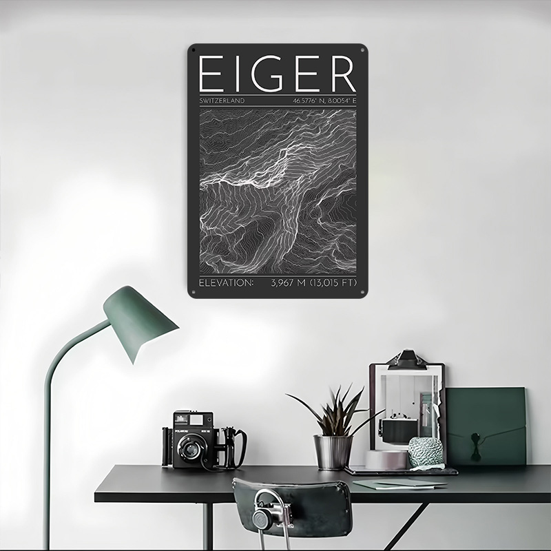 Eiger Mountain Topographic Con - Custom Map Poster ulasan dan harga
