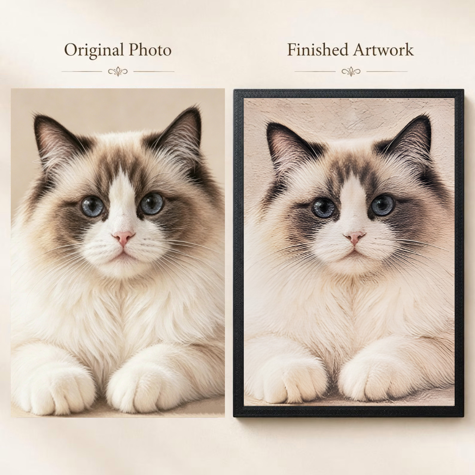 Custom 3D Canvas Textured Cat  - Pet Portrait Custom ulasan dan harga