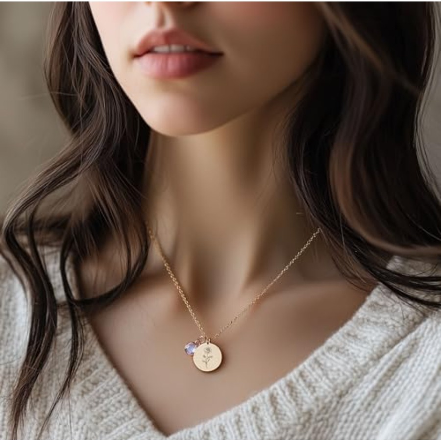 Birth Flower Necklaces for Wom - Birth Flower Necklace ulasan dan harga